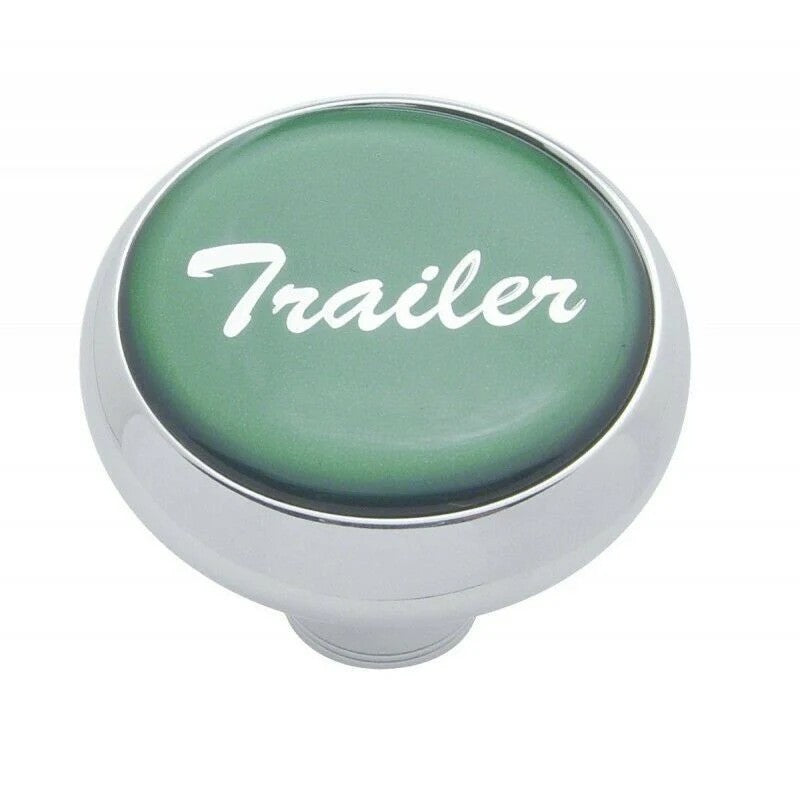 Deluxe Air Brake Knob Screw-On Trailer Green Glossy 1 3/4" Chrome UP#23408