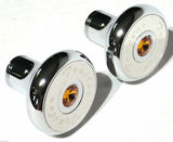 Tractor Trailer Knob Set Air Brakes Screw on Amber Jewel Chrome UP21510-23516