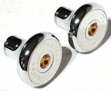 Tractor Trailer Knob Set Air Brakes Screw on Amber Jewel Chrome UP21510-23516