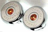 Tractor Trailer Knob Set Air Brakes Screw on Amber Jewel Chrome UP21510-23516