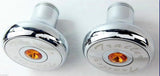 Tractor Trailer Knob Set Air Brakes Screw on Amber Jewel Chrome UP21510-23516