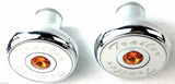 Tractor Trailer Knob Set Air Brakes Screw on Amber Jewel Chrome UP21510-23516