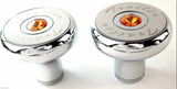 Tractor Trailer Knob Set Air Brakes Screw on Amber Jewel Chrome UP21510-23516