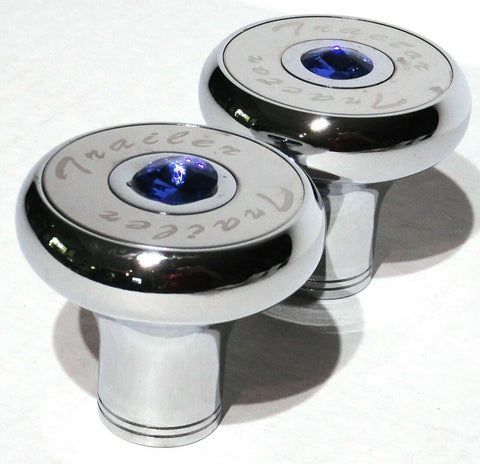 Tractor Trailer Knob Set Air Brakes Screw on Blue Jewel Chrome UP21511-23517