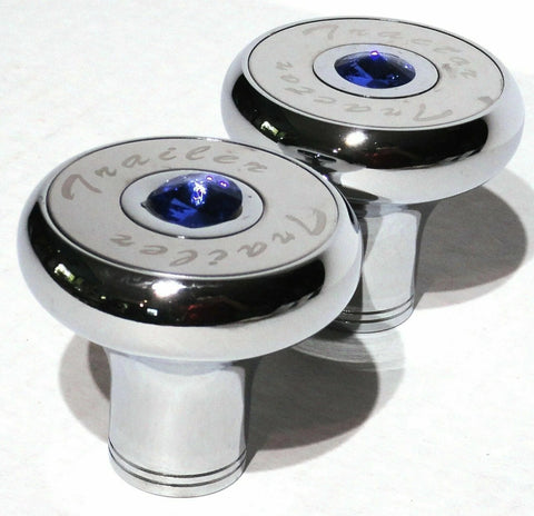 Tractor Trailer Knob Set Air Brakes Screw on Blue Jewel Chrome UP21511-23517