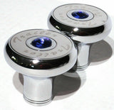 Tractor Trailer Knob Set Air Brakes Screw on Blue Jewel Chrome UP21511-23517