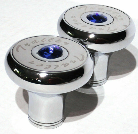 Tractor Trailer Knob Set Air Brakes Screw on Blue Jewel Chrome UP21511-23517