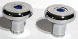 Tractor Trailer Knob Set Air Brakes Screw on Blue Jewel Chrome UP21511-23517