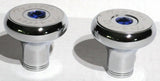 Tractor Trailer Knob Set Air Brakes Screw on Blue Jewel Chrome UP21511-23517