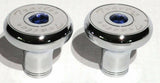 Tractor Trailer Knob Set Air Brakes Screw on Blue Jewel Chrome UP21511-23517