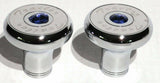 Tractor Trailer Knob Set Air Brakes Screw on Blue Jewel Chrome UP21511-23517