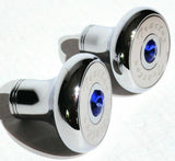 Tractor Trailer Knob Set Air Brakes Screw on Blue Jewel Chrome UP21511-23517