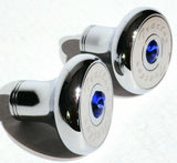 Tractor Trailer Knob Set Air Brakes Screw on Blue Jewel Chrome UP21511-23517