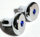 Tractor Trailer Knob Set Air Brakes Screw on Blue Jewel Chrome UP21511-23517