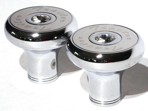 Tractor Trailer Knob Set Air Brakes Screw on Clear Jewel Chrome UP#23512, 23518