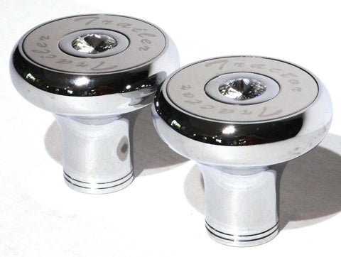Tractor Trailer Knob Set Air Brakes Screw on Clear Jewel Chrome UP#23512, 23518