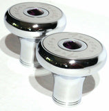 Tractor Trailer Knob Set Air Brakes Screw on Purple Jewel Chrome UP#23514, 23520