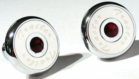Tractor Trailer Knob Set Air Brakes Screw on Red Jewel Chrome UP#23515-23521