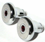 Tractor Trailer Knob Set Air Brakes Screw on Red Jewel Chrome UP#23515-23521