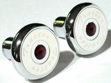 Tractor Trailer Knob Set Air Brakes Screw on Red Jewel Chrome UP#23515-23521