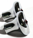 Tractor Trailer Knob Set Air Brakes Screw on Red Jewel Chrome UP#23515-23521