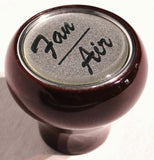 UP Dash Control Knob Fan Air 1" Silver Glossy Sticker Wood Knob #23541 Each