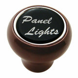 Dash Control Knob Panel Lights 1" Black Glossy Sticker Wood Knob UP#23542 Each