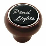 Dash Control Knob Panel Lights 1" Black Glossy Sticker Wood Knob UP#23542 Each