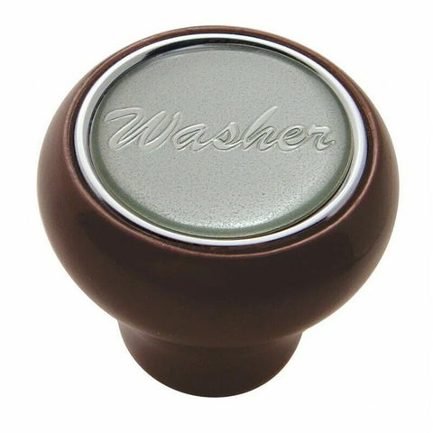 UP Dash Control Knob Washer 1" Silver Glossy Sticker Wood Knob #23553 Each