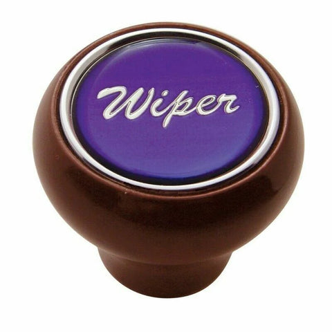 UP Dash Control Knob Wiper 1" Purple Glossy Sticker Wood Knob #23557 Each