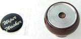 UP Dash Control Knob Wiper Washer 1" Black Glossy Sticker Wood Knob #23560 Each