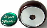 UP Dash Control Knob Wiper Washer 1" Green Glossy Sticker Wood Knob #23562 Each