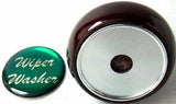 UP Dash Control Knob Wiper Washer 1" Green Glossy Sticker Wood Knob #23562 Each