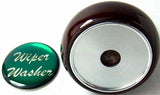 UP Dash Control Knob Wiper Washer 1" Green Glossy Sticker Wood Knob #23562 Each