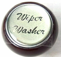 UP Dash Control Knob Wiper Washer 1" Silver Glossy Sticker Wood Knob #23565 Each