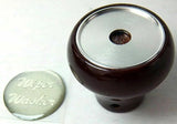 UP Dash Control Knob Wiper Washer 1" Silver Glossy Sticker Wood Knob #23565 Each