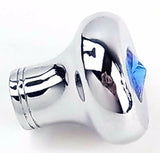 Universal Dash Deluxe Knob for 1/4” Shaft Blue Jewel Chrome Set Screw UP#23583