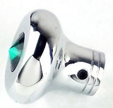 Universal Dash Deluxe Knob for 1/4” Shaft Green Jewel Chrome Set Screw UP#23585