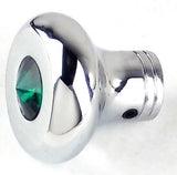 Universal Dash Deluxe Knob for 1/4” Shaft Green Jewel Chrome Set Screw UP#23585