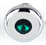 Universal Dash Deluxe Knob for 1/4” Shaft Green Jewel Chrome Set Screw UP#23585