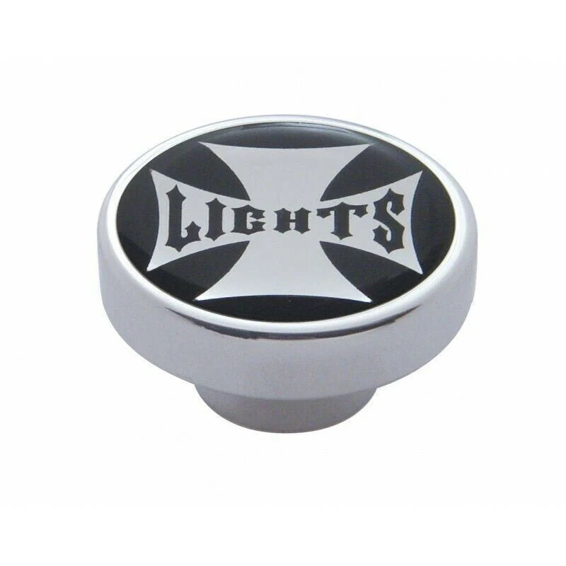 Panel Lights Control Knob Chrome Aluminum w/ Black Maltese Sticker UP#23612