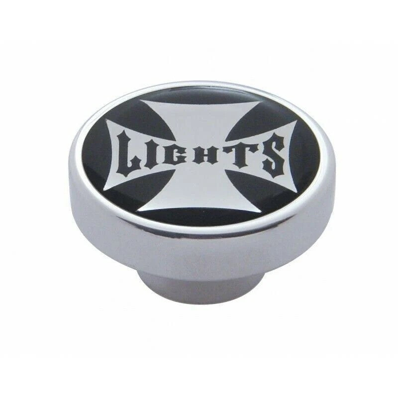 Panel Lights Control Knob Chrome Aluminum w/ Black Maltese Sticker UP#23612