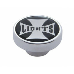 Panel Lights Control Knob Chrome Aluminum w/ Black Maltese Sticker UP#23612