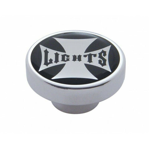 Panel Lights Control Knob Chrome Aluminum w/ Black Maltese Sticker UP#23612
