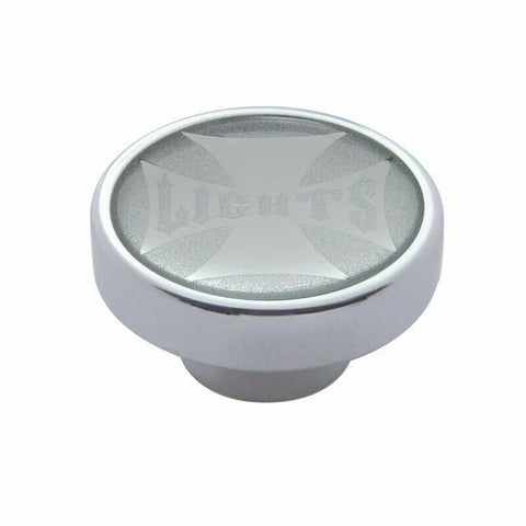 UP Panel Lights Control Knob Chrome Aluminum w/ Silver Maltese Sticker #23617