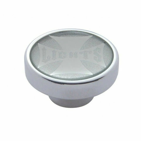 UP Panel Lights Control Knob Chrome Aluminum w/ Silver Maltese Sticker #23617