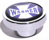 UP Washer Control Knob Chrome Aluminum w/ Purple Maltese Cross Sticker #23621