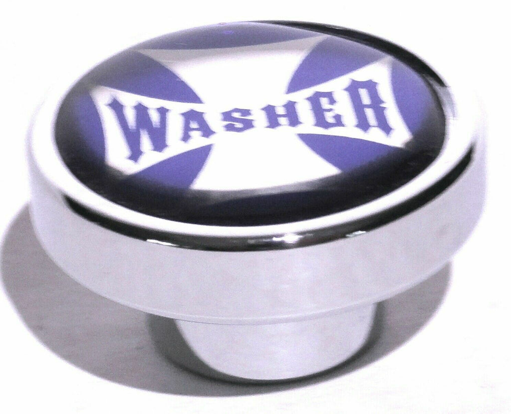 UP Washer Control Knob Chrome Aluminum w/ Purple Maltese Cross Sticker #23621