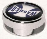 UP Washer Control Knob Chrome Aluminum w/ Purple Maltese Cross Sticker #23621