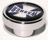 UP Washer Control Knob Chrome Aluminum w/ Purple Maltese Cross Sticker #23621